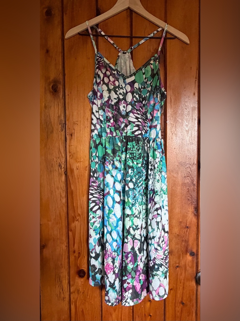 Floral knee length racerback dress EUC